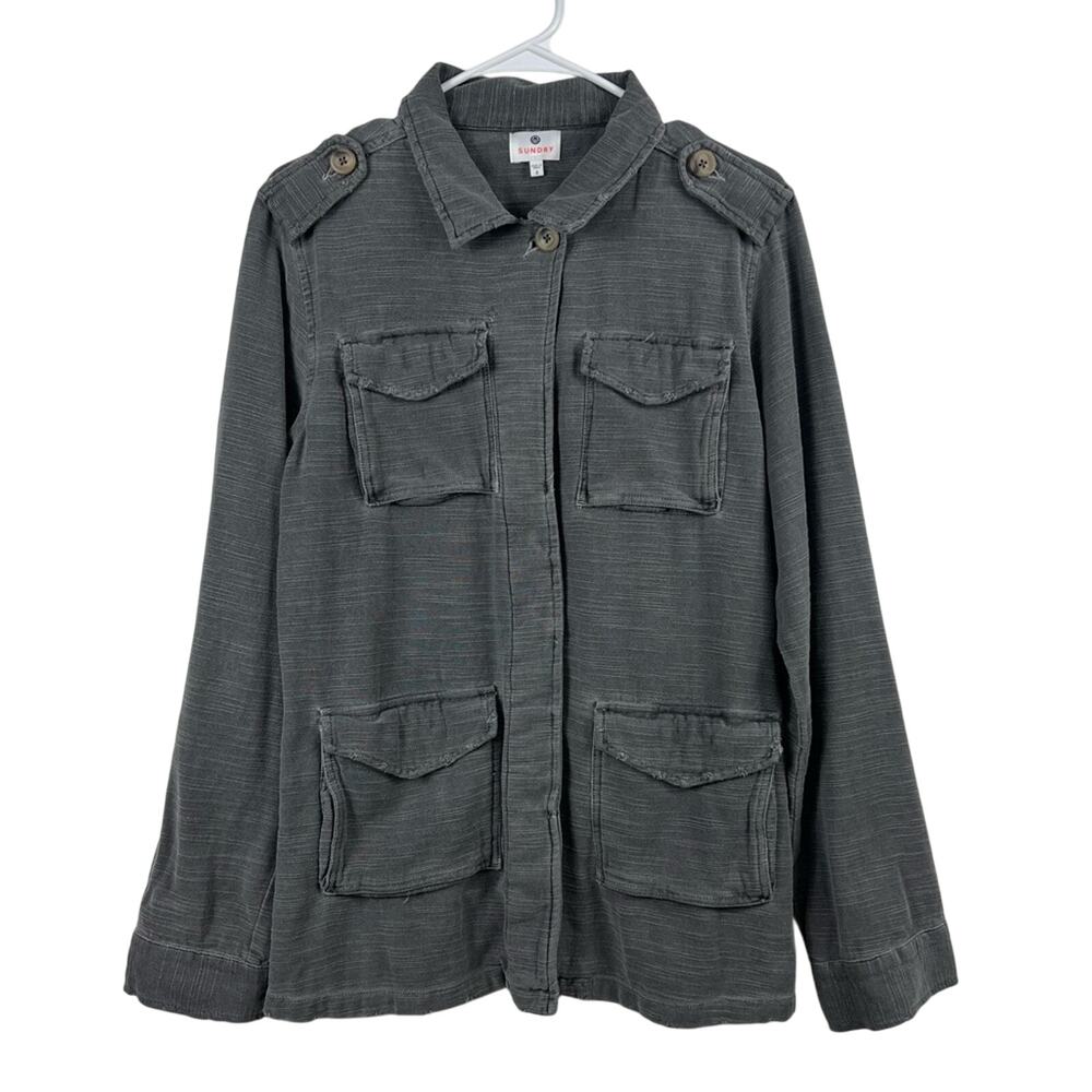 Gorpcore Cargo Sundry Gray Cotton Utility Jacket Size M Military Inspired